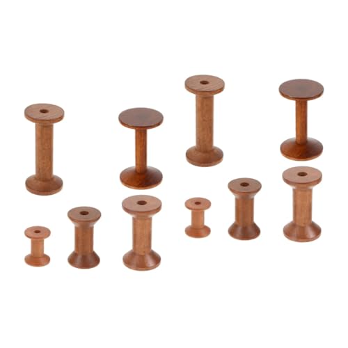 OSALADI 2 Sätze Spule Groß Häkeln Inhaber Bewaldet Stickerei Nähen Quilten Nähgarn-Organizer Garnhalter Aus Holz Nähgarnständer Haushaltsfadenhalter Strickgarnhalter Hölzern 5 Stück * 2 von OSALADI