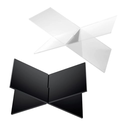 OSALADI 2 Sätze Teiliges Acryl Buchhalter Transparenter Schwarzer Offener Buchständer Multifunktional für Rezeptbücher Magazine Bibeln Platzsparend und Leicht für Küche Schreibtisch und von OSALADI