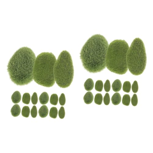 OSALADI 2 Sätze Teiliges Künstlicher Moossteine Langlebige Dekoration Für Garten Terrarien Und Bonsai Realistische Simulation Von Moossteinen Für Fotodekoration 15 Stücke * 2 von OSALADI