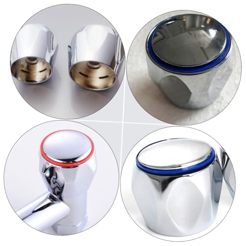 OSALADI 2 Sätze Wasserhahn handrad Ersatzgriff aus Robustem Abs Kunststoff mit Rot blauen Markierungen Passend für Küchen Badezimmerarmaturen Einfache Montage ohne Spezialwerkzeug von OSALADI