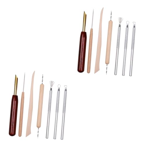 OSALADI 2 Sets Ton Skulptur Werkzeugset Ofen Back Ton Set Schnitzereien Formen Formen Modellieren Töpferei Hey Carve Modellier Starter Aus Holz von OSALADI