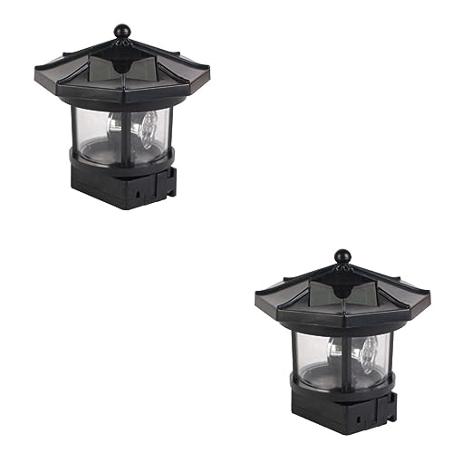 OSALADI 2 STK Rotierendes Solarlicht Moriah Leuchtturm Solarwandleuchten Für Den Außenbereich Solarlicht Rauchturm Led-solar-Leuchtturm Drehbare Lampe Plastik Altmodisch von OSALADI
