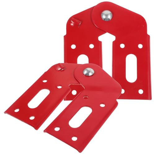 OSALADI 2 Stück Aluminiumlegierung Klappscharniere für Dachbodentreppe Leichtes Langlebiges Verbindungselement für Klappbare Stehleitern Einfache Installation Rote Sicherheitsverriegelung von OSALADI