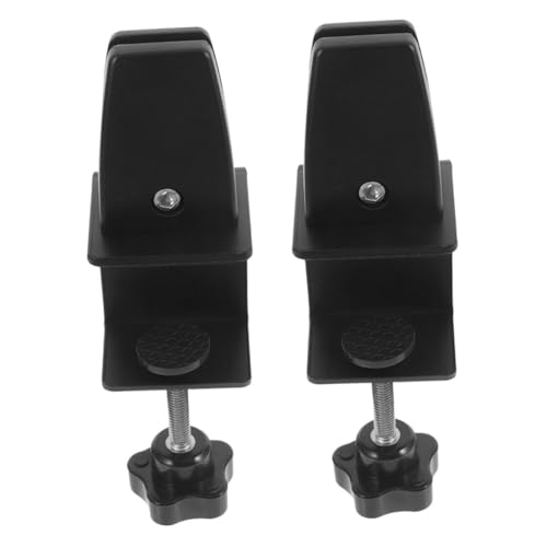 OSALADI 2 Stück Aluminiumlegierung Screenclip Trennwand Niesschutzklemme Niesschutzhalter Klemmen für den Schreibtisch Niesschutzbügel Halterung für Trennwände Black von OSALADI