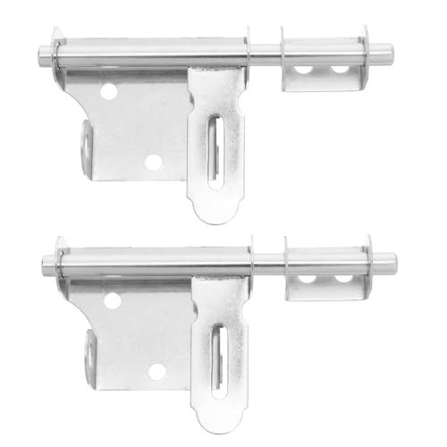 OSALADI 2 Stück Edelstahl Schiebetür Riegel Rostfreier Türriegel mit Geräuschloser Verriegelung Einfache Montage Anti diebstahl für Schlafzimmer Badezimmer und Wohnungstüren von OSALADI