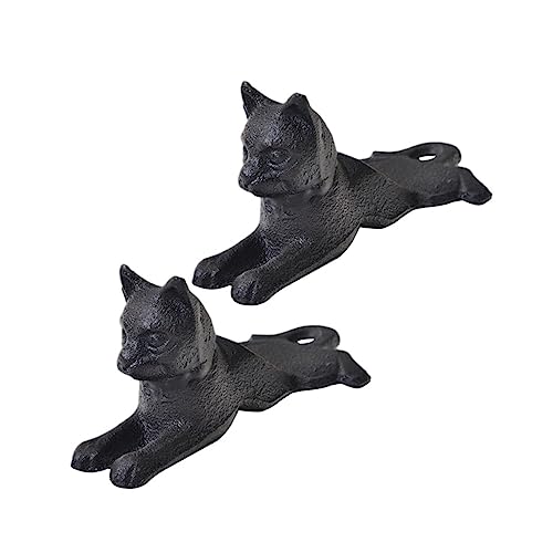 OSALADI 2 Stück Gusseisen Türstopper Katze Kreativer Kollisions Bodenschutz Winddicht und Robust Dekoratives Katzenmotiv für Wohnräume Geeignet für Holz Fliesen und Teppichböden von OSALADI
