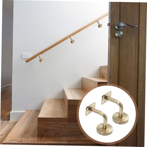 OSALADI 2 Stück Handlaufhalterung aus Edelstahl Wandmontage Treppengeländerhalter Robuste Handlaufstütze Titanfarbene Oberfläche Einfache Installation Langlebig und Elegant für von OSALADI