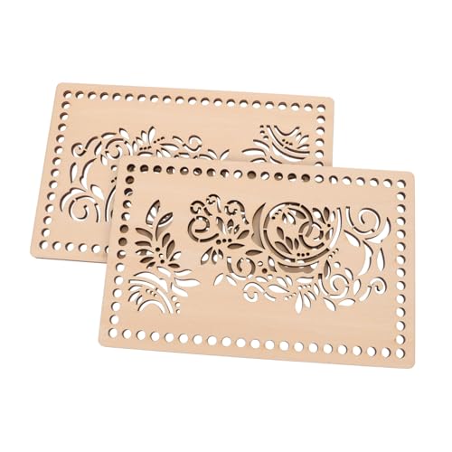 OSALADI 2 Stück Holz Bodenplatten für DIY Taschen Handtaschenform Häkeln und Basteln Robuste Holzunterlagen für Handarbeiten für Designs von OSALADI