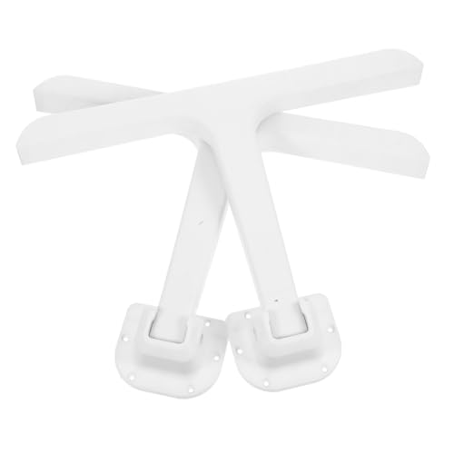 OSALADI 2 Stücke Bett Tisch Beine Weiß T-typ Klapp Runde Tisch Unterstützung Für Camping Laptop Schreibtisch Hardware von OSALADI