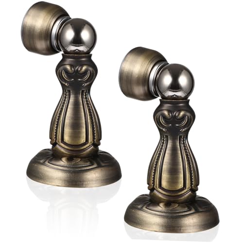 OSALADI 2 Stück Magnetischer Türstopper aus Robustem Eisen Antik Bronzefarben Vielseitig für Wand Bodenmontage Starker Halt zum Offenhalten von Türen im Haushalt Vintage Stil von OSALADI