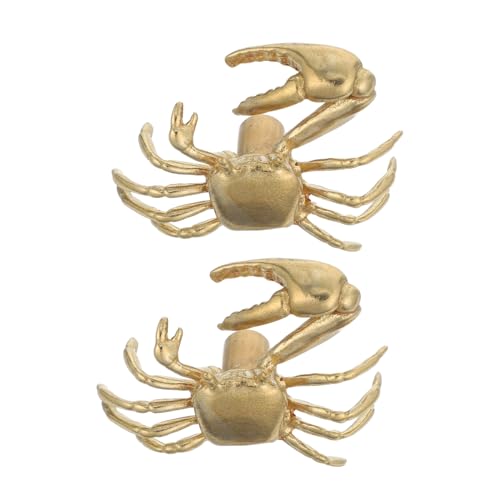 OSALADI 2 Stück Messing Muschelform Schrankknöpfe Vintage Krabben Design Nautische Möbelgriffe Für Küche Kleiderschrank Und Kommode Wohnaccessoire von OSALADI