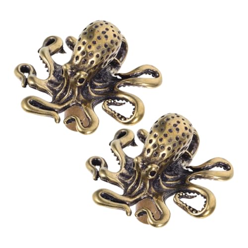 OSALADI 2 Stück Messing Türgriffe Octopus Form Design Vintage Schubladenknöpfe Kommodenbeschläge für Küchen und Möbel mit Komfortablem Griff und Präziser Verarbeitung von OSALADI