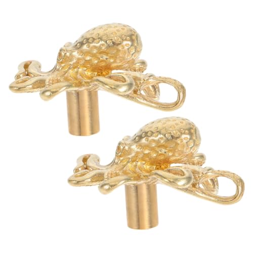 OSALADI 2 Stück Messing Türknöpfe Kraken Form Schubladengriffe Nautisches Design Robuster Griff Für Küchen Schränke Kommoden Schlafzimmer Möbel von OSALADI