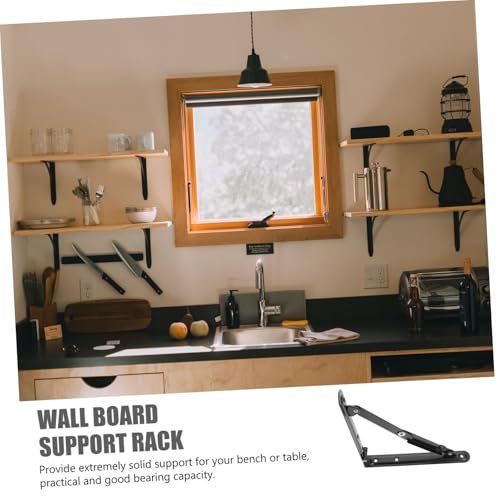 OSALADI 2 Stück Schwere Klappbare Regalhalterung Wandwinkel stützsystem Faltbar Robust Platzsparend für Arbeitsplatten und Vielseitige Wandregale Schwarz von OSALADI