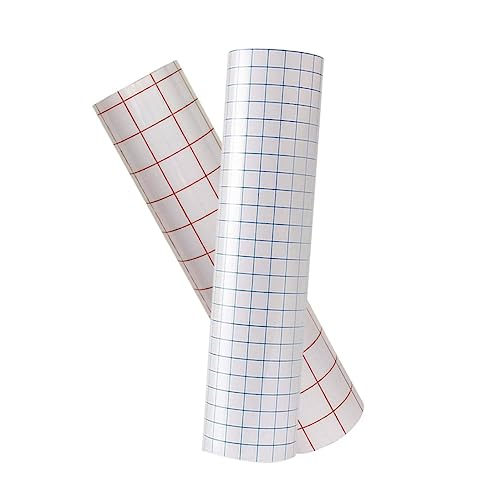 OSALADI 2 Stück Selbstklebende PVC Transferfolie mit Karomuster Blau und Rot Selbsthaftendes Positionierband für Vinylaufkleber Rückstandsfrei für Präzises Basteln und Plotterarbeiten von OSALADI