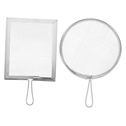 OSALADI 2 Stück Sichter für Steine Glasur Sieb Keramik Bodensiebsieb Sandsieb Gartensieb für Erde Gartensiebe Rostfreier Stahl Silver von OSALADI