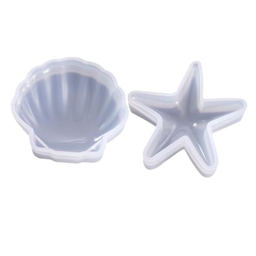 OSALADI 2 Stück Silikonform Sea Star und Muschel Flexibel Hitzebeständig DIY Bastelform für Epoxidharz Kunsthandwerk und Heimdekoration von OSALADI