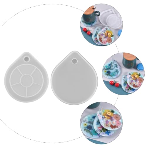 OSALADI 2 Stück Silikonform für Epoxidharz DIY Kristall Tropfen Untersetzer Gießform Doppelseitig Verwendbar Glatt Hautfreundlich für Schmuck und Bastelprojekte von OSALADI