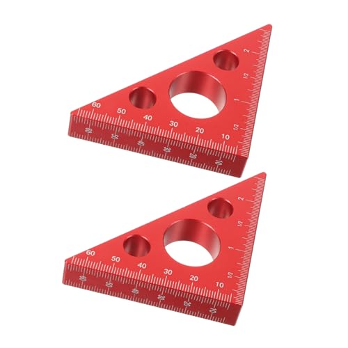 OSALADI 2 Stück Teiliges Aluminium-Dreieckslineal mit Dualer Messung Präzises Multifunktionales Holzbearbeitungs-Winkelmaß Metrisch und Imperial Robustes Maßwerkzeug für Handwerksprofis von OSALADI