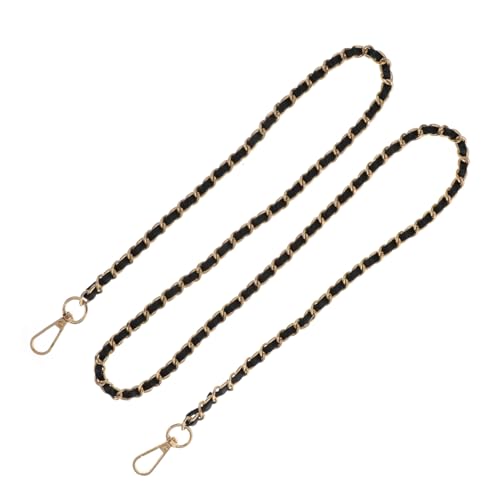 OSALADI 2 Stück Teiliges Crossbody Tasche Metallkette Ersatzriemen mit Haken Langlebig und Modisch für Schulter und Umhängetaschen Schwarz und Silberfarben von OSALADI