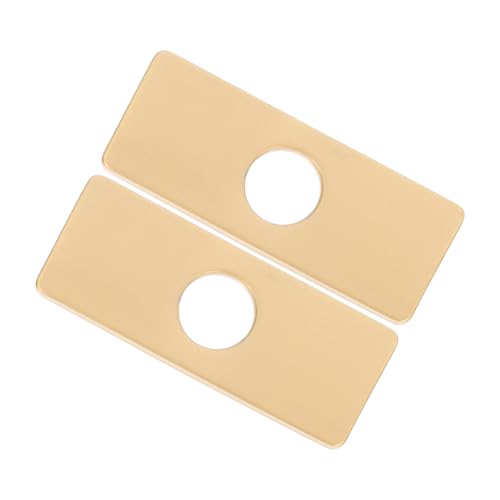 OSALADI 2 Stück Teiliges Edelstahl Hahnlochabdeckungen mit Goldfarbenem Finish Dekorative Basisplatten zur Verdeckung von Waschbeckenarmatur Fehler Einfache Montage für Bad und Küche OSALADI 2 Stück Teiliges Edelstahl Hahnlochabdeckungen mit Goldfarbenem Finish Dekorative Basisplatten zur Verdeckung von Waschbeckenarmatur Fehler Einfache Montage für Bad und Küche von OSALADI