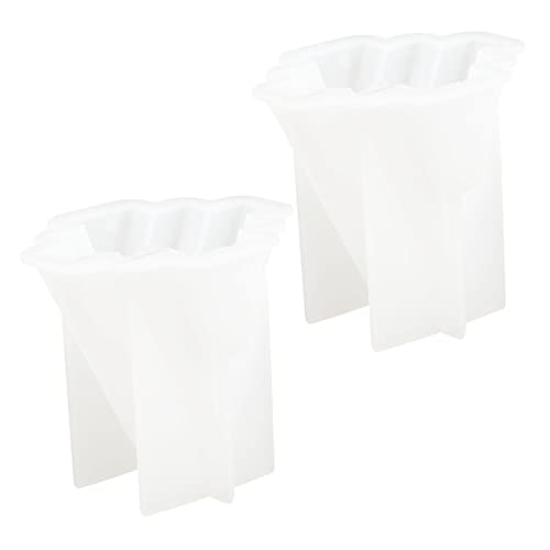 OSALADI 2 Stück Teiliges Kerzenform Silikon Wiederverwendbare Gießform für Duftkerzen Seifen und Wachs Antihaftbeschichtet Geeignet für Paraffin und Bienenwachskerzen Diy Handwerk von OSALADI