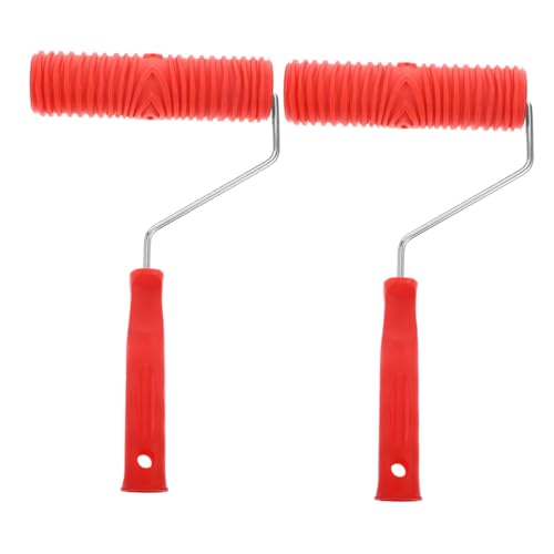 OSALADI 2 Stück Teiliges Musterwalzen Ergonomischem Griff Präziser Diatom-Struktur-Prägungsroller für DIY Wand Möbeldekoration Holzmaserung und Wellenmuster Vielseitig für Wand Decke von OSALADI