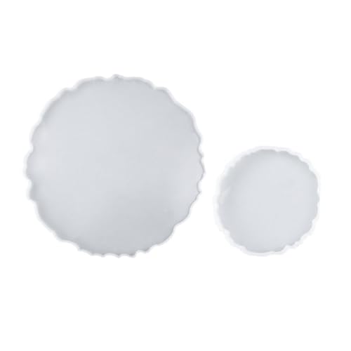 OSALADI 2 Stück Teiliges Silikonform Runde DIY Tablett Gießform Langlebige Flexible Epoxidharz Silikonform für Individuelle Tischdeko Einfache Entformung Wiederverwendbar für Bastelbedarf von OSALADI