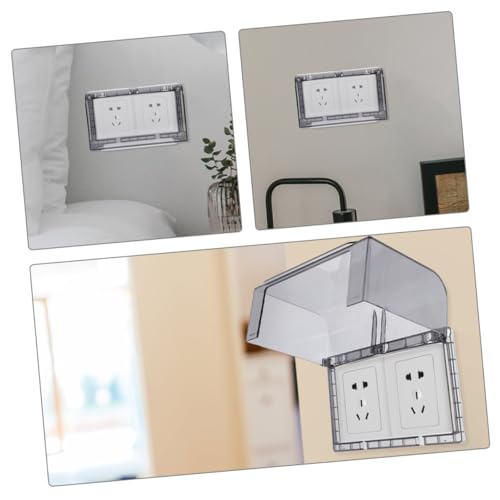 OSALADI 2 Stück Teiliges Spritzwassergeschütztes Steckdosenbox Selbstklebende Wetterfeste Abdeckung für Doppelsteckdosen Innenbereich Transparentes Kunststoffgehäuse Einfach zu OSALADI 2 Stück Teiliges Spritzwassergeschütztes Steckdosenbox Selbstklebende Wetterfeste Abdeckung für Doppelsteckdosen Innenbereich Transparentes Kunststoffgehäuse Einfach zu von OSALADI