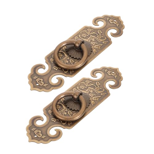OSALADI 2 Stück Teiliges Vintage Möbelgriffe aus Massivem Kupfer Rostfreie Antike Schrank Schubladengriffe Robust und Poliert für Möbel Schränke Kommoden und Kleiderschränke von OSALADI