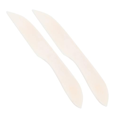 OSALADI 2 Stück Tonschnitt handgefertigtes Handwerkswerkzeug Scorer-Tool Origami-Werkzeug aus Papier Origami-Knochen-Ordner Knochenordner und Scoring-Tool Papierfreaser Rinderknochen Beige von OSALADI