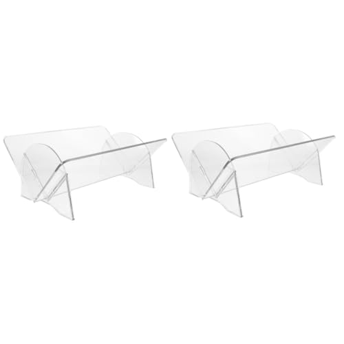OSALADI 2 Stück Transparenter Buchstand Halter erweiterbares Desktop-Bücherregal Container Gestell Schreibtisch Bücherregal Tabletop -Bücherregal Home Desk Bookshelf das Haustier von OSALADI