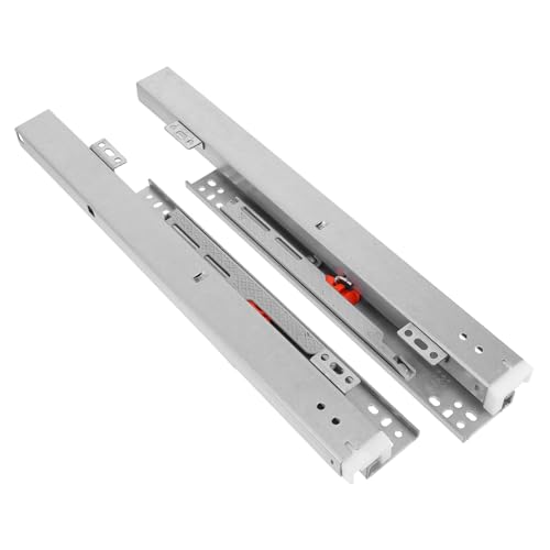OSALADI 2 Stück Unterflur schubladenschienen Vollauszug mit Soft close Dämpfung Schwerlast teleskopschienen für Küchen Möbelschubladen Leise und Stabile Führung Automatische von OSALADI