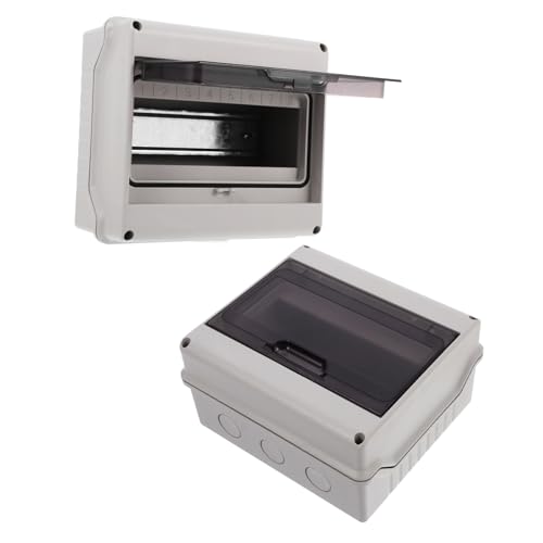 OSALADI 2 Stück Wasserdichte Verteilerbox mit Transparentem Fenster und Din-schiene Outdoor Stromverteilungsgehäuse für Ladestationen Wetterfeste Elektrische Schutzbox von OSALADI