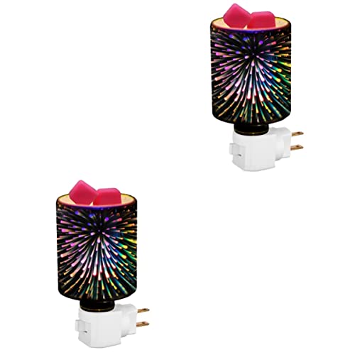 OSALADI Duftwachswärmer Elektrischer Duftwärmer 2 Stück für Glas Farbbrenner UK Wachs Büro Zuhause Schmelzmuster Plug-D-Lampe Kerze Duftwärmer Plug-In Schmelzender Wachswärmer von OSALADI