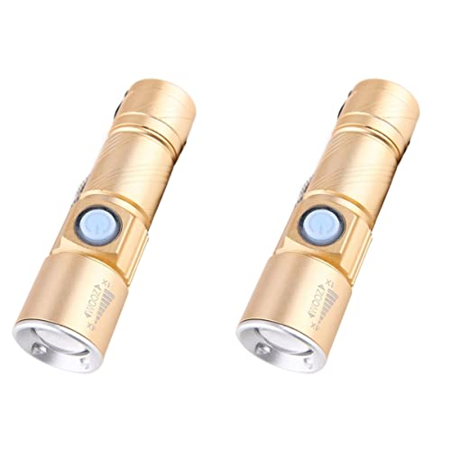 OSALADI 2 Stücke Wiederaufladbare Handheld Taschenlampe Mini Taschenlampe Camping Wandern Jagd Notfall von OSALADI