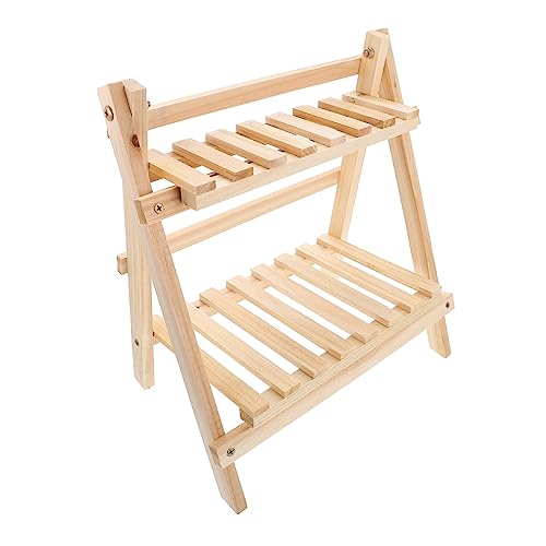 OSALADI 2 schreibtischgestell aus Holz einzigartiges Bücherregal Schreibtischorganisatoren Stand doppelt Veranstalter Aufbewahrungsständer für zu Hause Tischablage Khaki von OSALADI