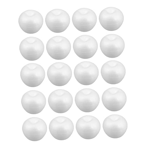 OSALADI 20 Stück Bastelschaum Äpfel Weiße Schaum Apfelmodelle Mini Kunstfrucht Styroporform Für Basteln Malen Feiertagsdekorationen Familienaktivitäten von OSALADI