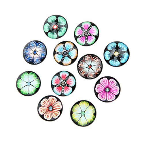 OSALADI 20 Stück Diy Pflanzenblumen Sticker Runde Patches für Schmuckzubehör Selbstklebend Vielseitig Einsetzbar für Bastelarbeiten und Persönliche Gemischte Designs von OSALADI