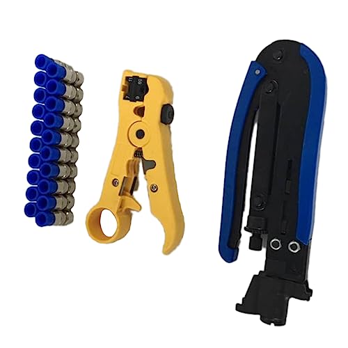 OSALADI 20 Stück Koaxialkabel Crimpzange Set mit Verstellbarem Abisolierer für Kompressionssteckern Professionelles Werkzeug für Kabelinstallationen OSALADI 20 Stück Koaxialkabel Crimpzange Set mit Verstellbarem Abisolierer für Kompressionssteckern Professionelles Werkzeug für Kabelinstallationen von OSALADI