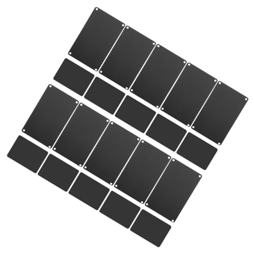OSALADI 20 Stück Teiliges Aluminium Blanko Metallschild mit Löchern Stabile Schwarze Namensschilder Vielseitig Gravierbare Türschilder für DIY Büro und Hotelnutzung von OSALADI