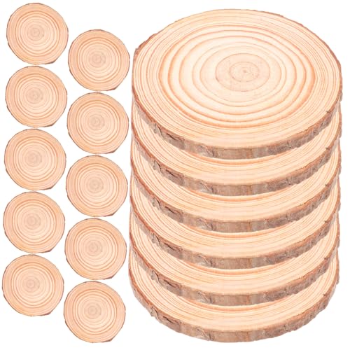 OSALADI 20 Stück Teiliges Runde Naturholzscheiben DIY Basteln Unvollendete Holzscheiben mit Glatter Oberfläche für Hochzeitsdeko Handarbeiten Rustikale Tischdeko und Kreative Gestaltung von OSALADI