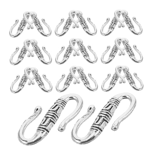 OSALADI 20 Stück Teiliges S Haken Verschlüsse aus Tibetischem Silberlegierung Vielseitige Metallverbinder für DIY Schmuckherstellung Geeignet für Armbänder Halsketten und Retro von OSALADI