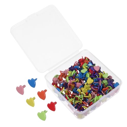 OSALADI 200 Stück Liebe zweibeinige Nägel Brads für Papierhandwerk dekorative Stifte für das Scrapbooking Sammelalbum liefert Büroklammern Handwerk Brads Metallpapierverschluss Eisen von OSALADI