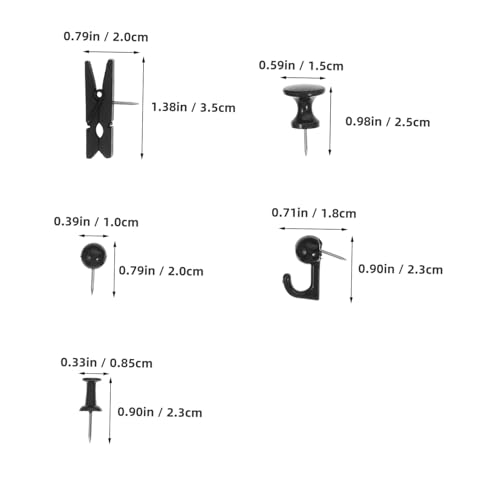 OSALADI 200 Stück Teiliges Reißzweck Set mit Haken und Clips Robuste Vielseitige Pinnwandnadeln für Kork Bulletinboards zum Befestigen von Notizen Fotos Postern und Kalendern im Büro und von OSALADI