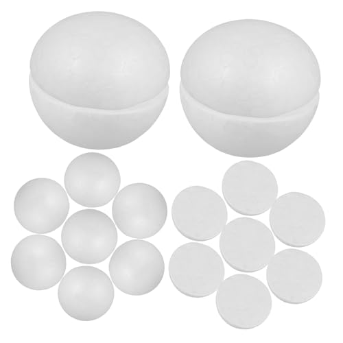OSALADI 22 Stück Schaumstoffmaterial Schaumstoffkugel Schaumkugeln Ball Form Schaumkreise Kreisförmig Leerer Schaum Bastelkugeln Aus Styropor Für Hälfte DIY Bastelornamente Weiß von OSALADI