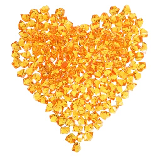 OSALADI 220 Stück Vasenfüller Aquariumsteine Künstliche Felsen Dekosteine ​​für Vase Gefälschtes Zerstoßenes Klare Falsche Eiswürfel Kristallkugel Prop Dekorative Felsen Orange Acryl von OSALADI