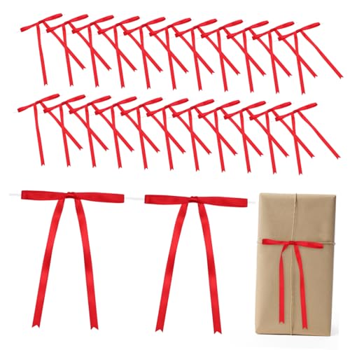 OSALADI 24 Stück Langer -T-Knoten Dekorative Twist -Bindungen mit Schleifen behandeln bastelideen bastelmaterial Satin Bows Twist Krawatte Twist -Bindungen mit Bandbögen Polyester von OSALADI