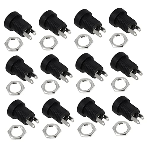 OSALADI 24 Stück Teiliges Dc Power Socket Panel Mount Steckdosen Buchsen Stabile Isolierung Sichere Stromverbindung Vielseitig Einsetzbar Schwarzes Montagezubehör für Elektronik von OSALADI