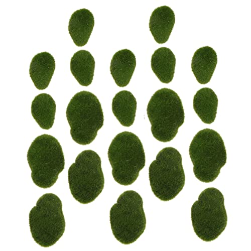 OSALADI 24 Stück Teiliges Künstliche Moossteine Realistisch Gestaltete Dekosteine für Bonsai Feengärten DIY Mikrolandschaften und Bastelprojekte Langlebig und Vielseitig Einsetzbar von OSALADI